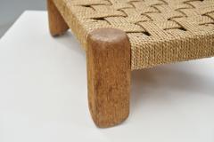 Woven Rush and Wood Stool Europe ca 1950s - 3429784