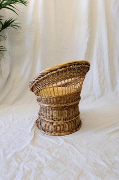 Woven Wicker Armchair 1970s - 4736804