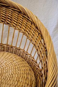 Woven Wicker Armchair 1970s - 4736876