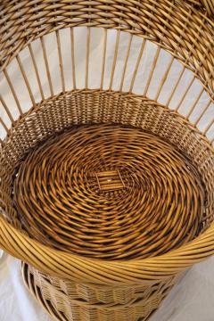Woven Wicker Armchair 1970s - 4736877