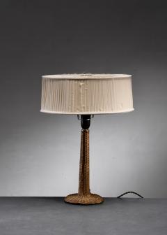 Woven wicker table lamp - 4643799