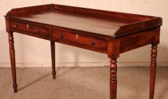 Writing Table With Two Drawers In Mahogany From The 19th Century From England - 3092840