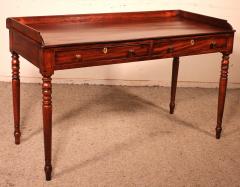 Writing Table With Two Drawers In Mahogany From The 19th Century From England - 3092851