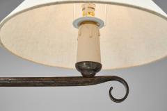 Wrought Iron Adjustable Floor Lamp with Spiral Detaile Europe Mid 20th Century - 4244370