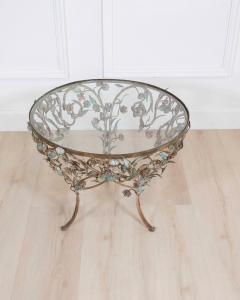 Wrought Iron And Polychrome Sheet Metal Coffee Table 20th Century - 4577582