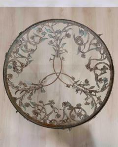 Wrought Iron And Polychrome Sheet Metal Coffee Table 20th Century - 4577648