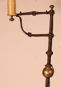 Wrought Iron Candle Holder With Goatskin Lampshade - 2702726