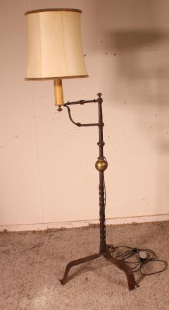 Wrought Iron Candle Holder With Goatskin Lampshade - 2702728