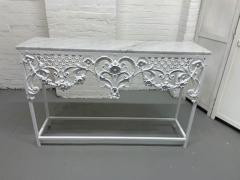 Wrought Iron Carrara Marble Console Table - 3914736