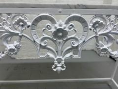 Wrought Iron Carrara Marble Console Table - 3914737