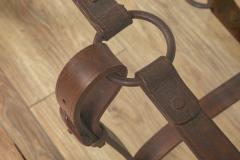 Wrought Iron Faux Leather Buckle Coffee Table - 4688130