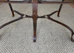 Wrought Iron Faux Leather Buckle Coffee Table - 4688154