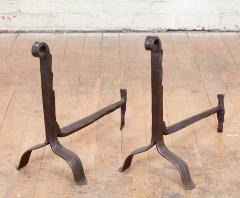 Wrought Iron Fiddlehead Andirons - 3112025