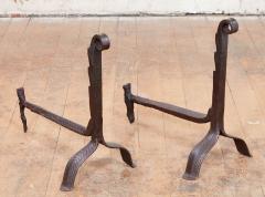 Wrought Iron Fiddlehead Andirons - 3112030