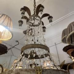 Wrought Iron Floral Chandelier 19th Century - 3928957