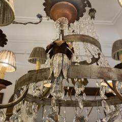 Wrought Iron Floral Chandelier 19th Century - 3928958