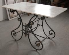 Wrought Iron Gilt Brass and Marble Top Bakers Pastry Table - 912128