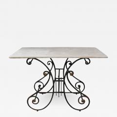 Wrought Iron Gilt Brass and Marble Top Bakers Pastry Table - 912713