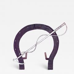 Wrought Iron Horseshoe Andiron - 4412372