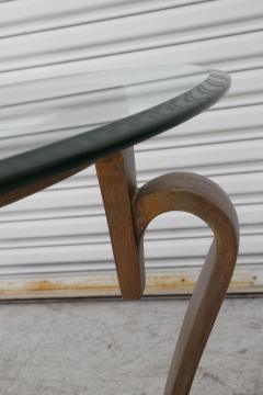 Wrought Iron Round Coffee Table with Glass Top - 4215255