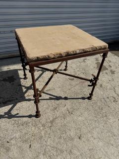 Wrought Iron Side Table with Stone Slab Top - 4323152