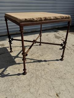 Wrought Iron Side Table with Stone Slab Top - 4323193