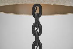 Wrought Iron Table Lamp with Chain Links France 1960s - 3227805