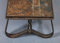 Wrought Iron and Slate Art Deco Coffee Table France c 1920 - 4100291