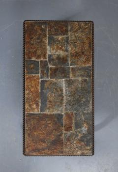 Wrought Iron and Slate Art Deco Coffee Table France c 1920 - 4100292