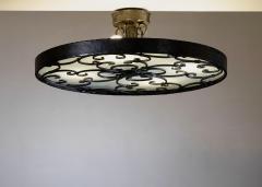 Wrought iron and glass ceiling lamp - 4654717