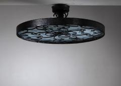 Wrought iron and glass ceiling lamp - 4654718