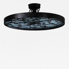 Wrought iron and glass ceiling lamp - 4659839