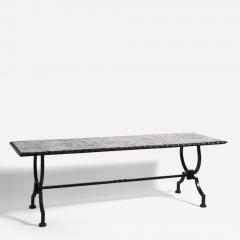 Wrought iron and marble coffee table 1940s  - 4547676