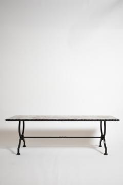 Wrought iron and marble coffee table 1940s  - 4683208