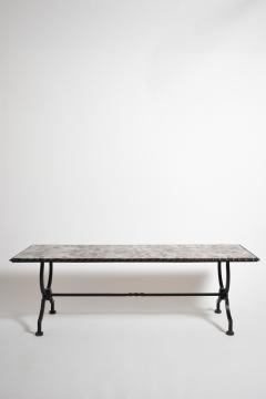 Wrought iron and marble coffee table 1940s  - 4683209