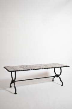 Wrought iron and marble coffee table 1940s  - 4683368