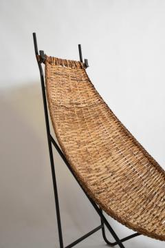 Wrought iron and rattan armchair 1950s  - 4683332