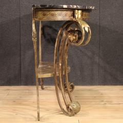 Wrought iron console with marble top from the 70s - 4235588