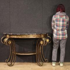 Wrought iron console with marble top from the 70s - 4235591