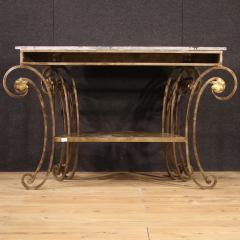Wrought iron console with marble top from the 70s - 4235592