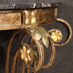Wrought iron console with marble top from the 70s - 4235594