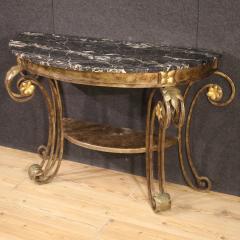 Wrought iron console with marble top from the 70s - 4235595