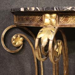 Wrought iron console with marble top from the 70s - 4235598