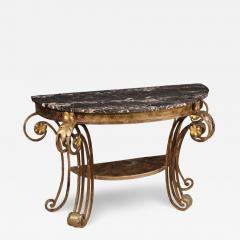 Wrought iron console with marble top from the 70s - 4237421