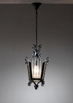 Wrought iron lantern pendant - 4691424