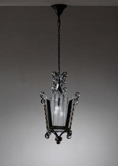 Wrought iron lantern pendant - 4691425