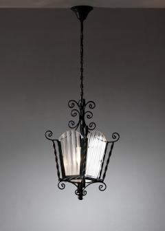 Wrought iron lantern pendant - 4691427