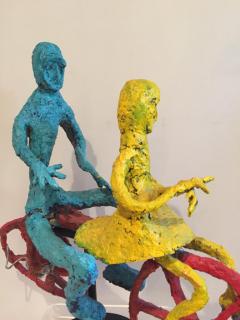 Wyona Diskin Wyona Diskin Couple Riding a Bicycle Large Sculpture - 1342151