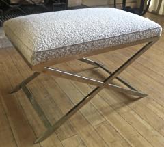 X Shaped Steel Stool Newly Covered in Maharam Cloth - 474910