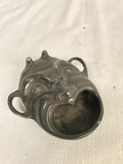 XIX Century bronze mask ashtray - 3939649